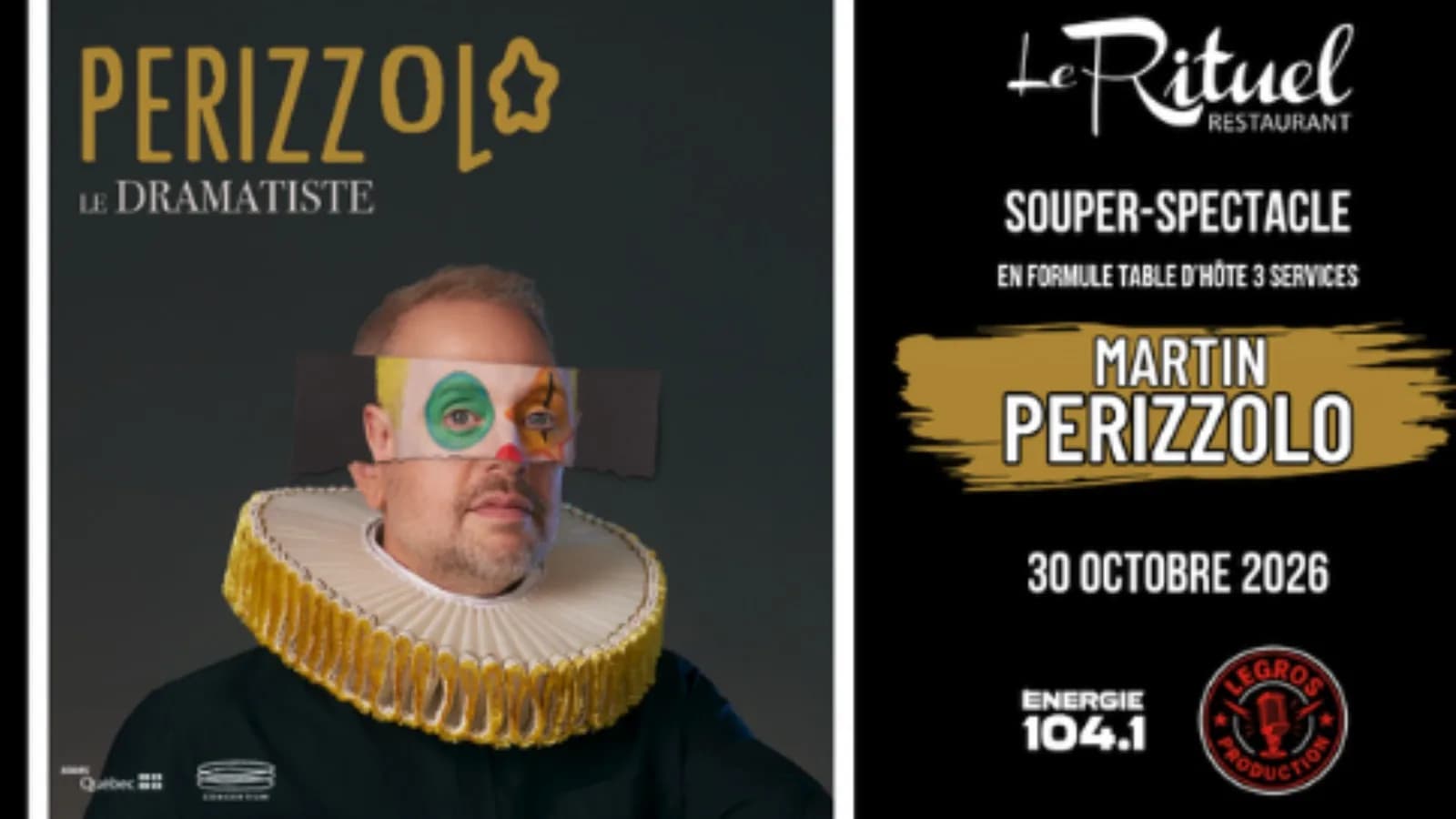 Legros Production présente Souper-Spectacle avec Martin Perizzolo